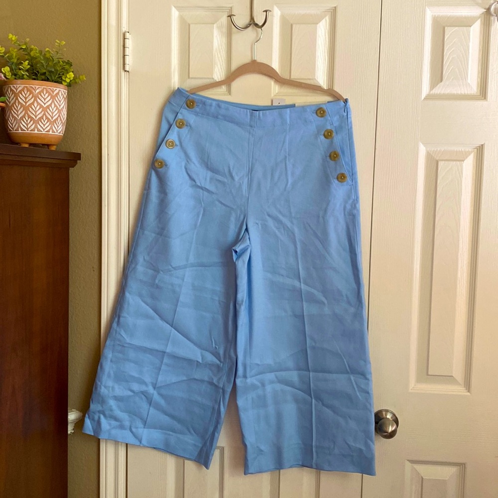NWT Ann Taylor Easy Crop High Rise Cropped Wide Leg Trouser sz 12